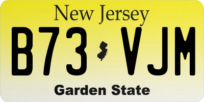 NJ license plate B73VJM