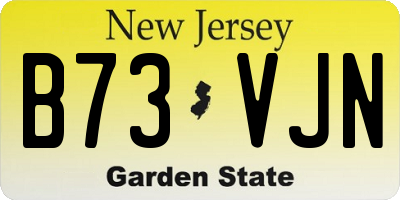 NJ license plate B73VJN