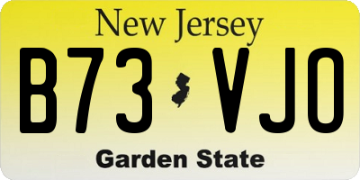 NJ license plate B73VJO