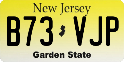 NJ license plate B73VJP