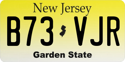 NJ license plate B73VJR