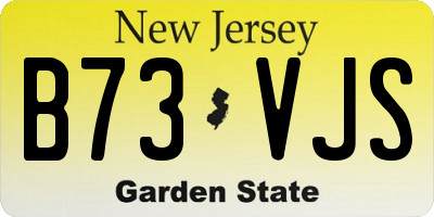 NJ license plate B73VJS