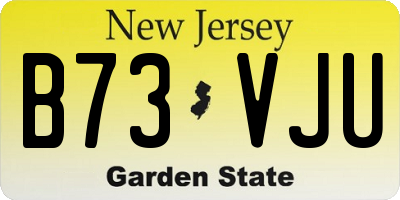 NJ license plate B73VJU