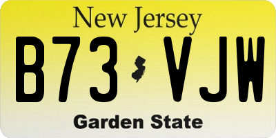NJ license plate B73VJW
