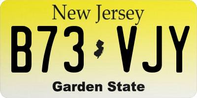 NJ license plate B73VJY