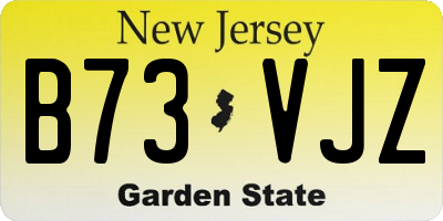 NJ license plate B73VJZ