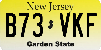 NJ license plate B73VKF