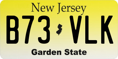 NJ license plate B73VLK