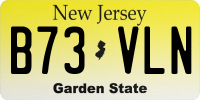NJ license plate B73VLN