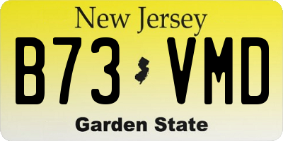 NJ license plate B73VMD