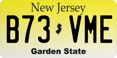 NJ license plate B73VME