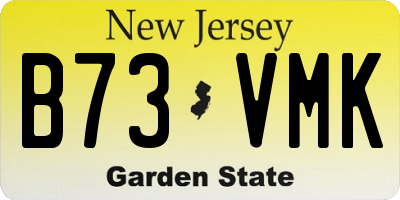 NJ license plate B73VMK