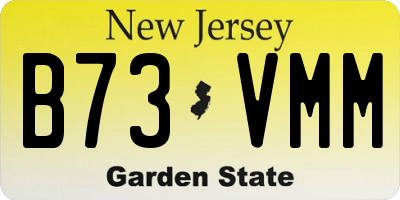 NJ license plate B73VMM