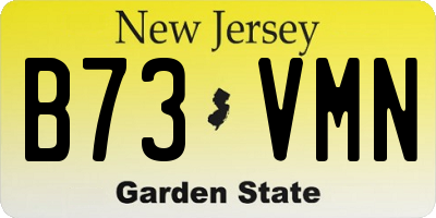 NJ license plate B73VMN