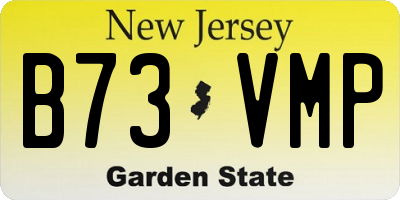 NJ license plate B73VMP