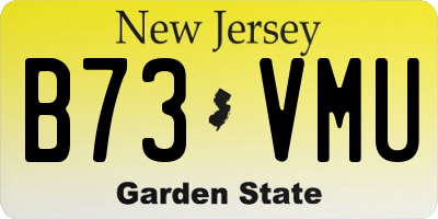 NJ license plate B73VMU