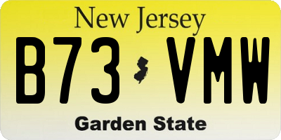 NJ license plate B73VMW