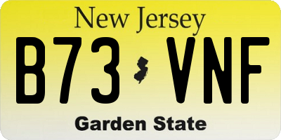 NJ license plate B73VNF