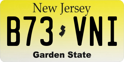 NJ license plate B73VNI
