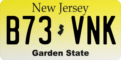 NJ license plate B73VNK