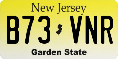 NJ license plate B73VNR