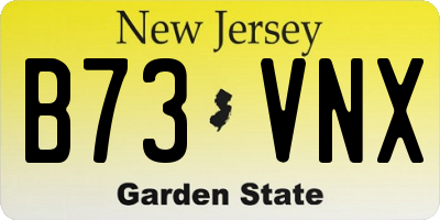 NJ license plate B73VNX