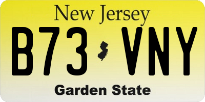 NJ license plate B73VNY