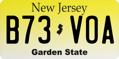 NJ license plate B73VOA