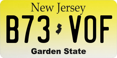 NJ license plate B73VOF