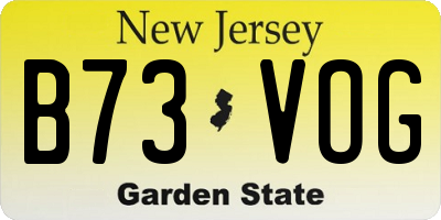 NJ license plate B73VOG