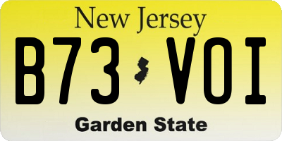 NJ license plate B73VOI