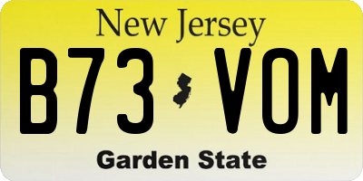 NJ license plate B73VOM