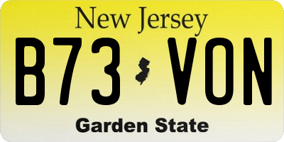 NJ license plate B73VON