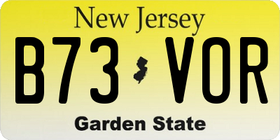 NJ license plate B73VOR