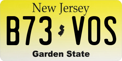 NJ license plate B73VOS