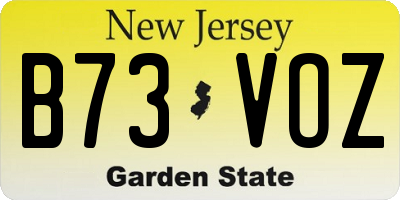 NJ license plate B73VOZ