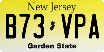 NJ license plate B73VPA