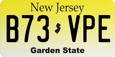 NJ license plate B73VPE