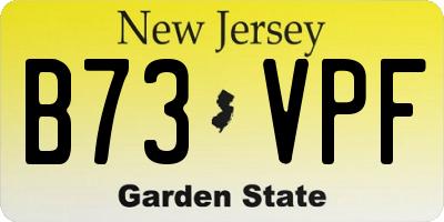 NJ license plate B73VPF