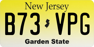 NJ license plate B73VPG