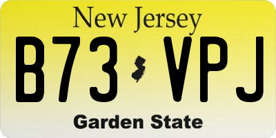 NJ license plate B73VPJ