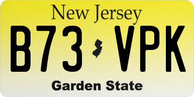 NJ license plate B73VPK
