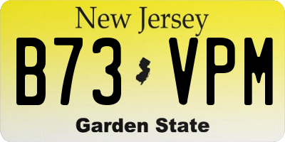 NJ license plate B73VPM