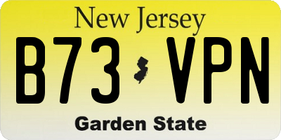 NJ license plate B73VPN