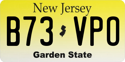 NJ license plate B73VPO