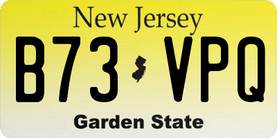 NJ license plate B73VPQ