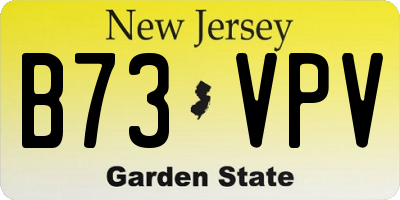 NJ license plate B73VPV
