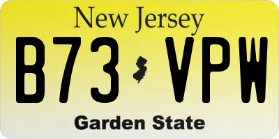 NJ license plate B73VPW