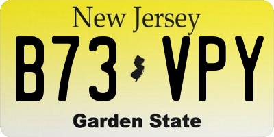NJ license plate B73VPY