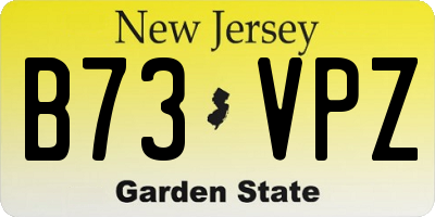 NJ license plate B73VPZ